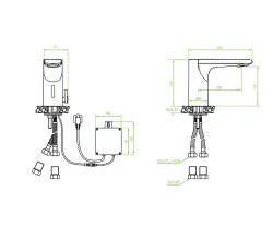 Robinetele electronice pentru chiuvetă Aquadesign Sensor, alimentate fie de la baterii, fie de la rețeaua electrică, negre, 1208958192.