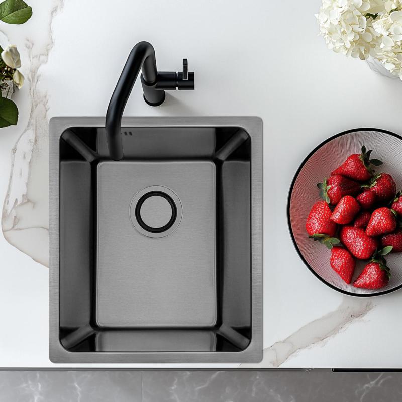 Aquadesign R25 oțel construcție, bază și chiuvetă încorporată, gun metal 34x40cm 1208958205