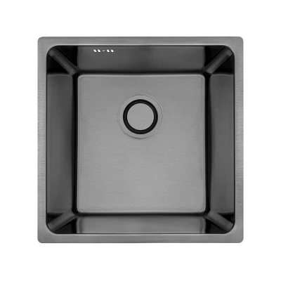 Aquadesign R25 oţel carcasă, subcabinet și chiuvetă încorporată în suprafață, gun metal, 40x40cm, 1208958207