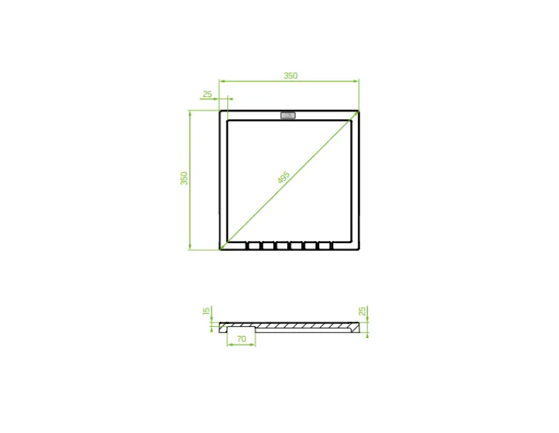 Aquadesign Unix Suport de scurgere din granit 35x35cm bej 1208958210
