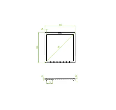 Aquadesign Unix Suport de scurgere din granit 35x35cm alb 1208958212