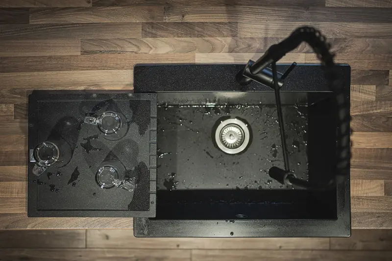 Aquadesign Unix  Suport de scurgere din granit 35x35cm negru 1208958214