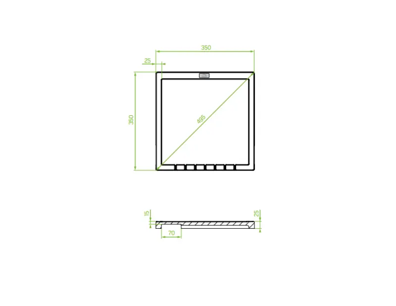 Aquadesign Unix  Suport de scurgere din granit 35x35cm negru 1208958214