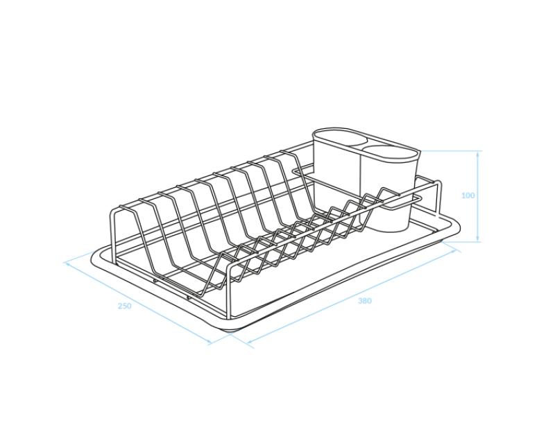 EPKA Dish crom/alb uscător de vase oțel 38x10x25cm 1208958240