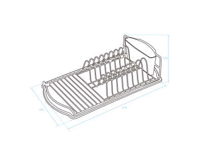 Droogrek voor vaat EPKA Dish zwart staal 47,5x11x26,5cm 1208958241