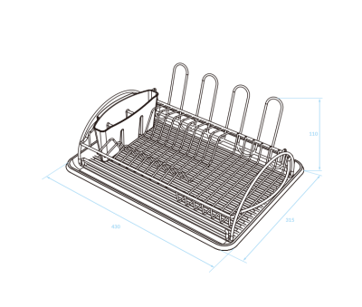 EPKA Dish uscător de vase negru din oțel 43x110x31,5cm 1208958243