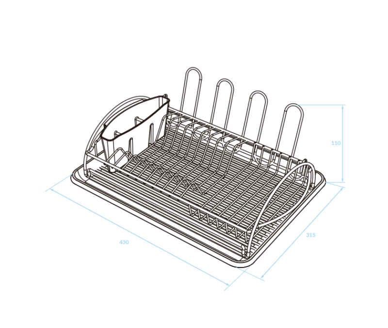 EPKA Dish uscător de vase negru din oțel 43x110x31,5cm 1208958243