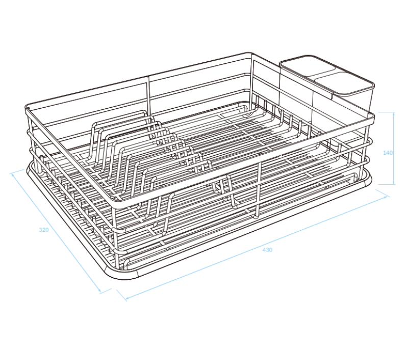 EPKA Suport pentru vase negru din oțel 43x14x32cm 1208958246