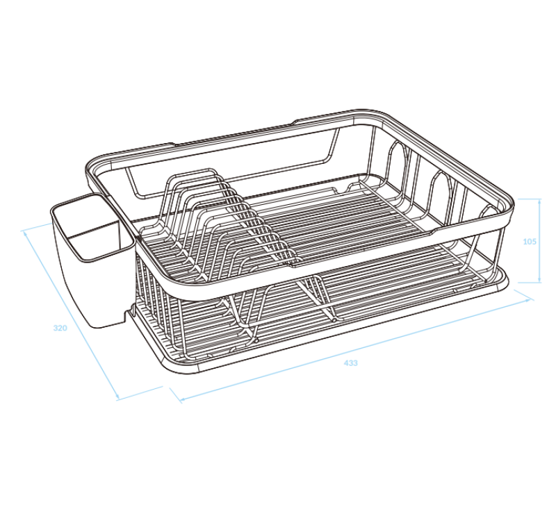 EPKA Dish negru/aur uscător de vase oțel 43.3x10.5x32cm 1208958249
