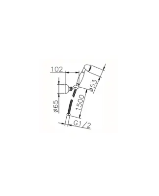 Setul de duș Huber Croisette, cu suport de agățare și furtun de duș, bronz 6307HBA