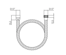Furtun de duș metalic PB Unix de 150 cm de bronz cu 1 racord conic 1/2 1208958328.