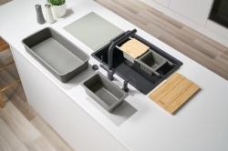Franke Accessoires universal în set de 5, placă de tăiere, tavă de inserție, covoraș de scurgere și tavă de depozitare 112.0655.489