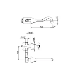 Huber Victorian Robinet pentru chiuvetă cu 3 găuri, bronz VT00351027
