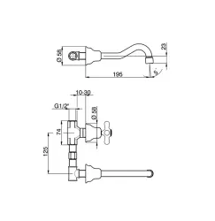 Robinetul de amestec pentru chiuveta Huber Croisette cu 3 găuri, cromat CS00351021.