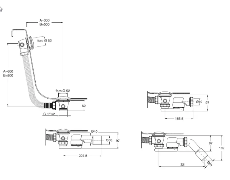 Revoluția apei, scurgere de baie cu deschidere prin apăsare, din alamă periată, 1208958405.