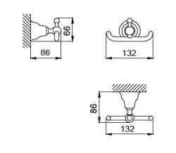Suport de prosoape clasic Huber Croisette, bronz 4010.01H.BA