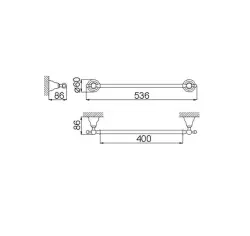 Suport pentru prosoape Huber Croisette Klassiek, 40 cm, bronz 4012.01H.BA