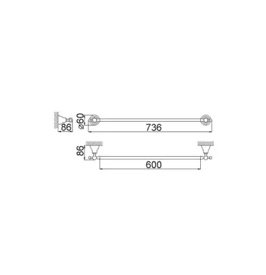 Suport pentru prosoape Huber Croisette Klassiek, 60 cm, bronz 4014.01H.BA.
