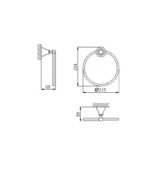 Huber Croisette Clasic Suport pentru prosop Bronz 4018.01H.BA