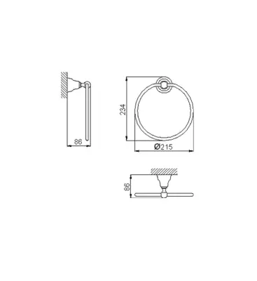 Huber Croisette Clasic Suport pentru prosop Bronz 4018.01H.BA