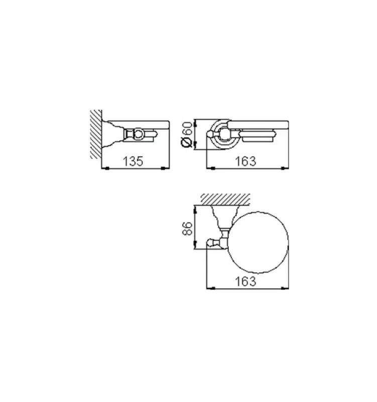 Suport pentru săpun clasic Huber Croisette, bronz-keramiek 4022.01H.BA