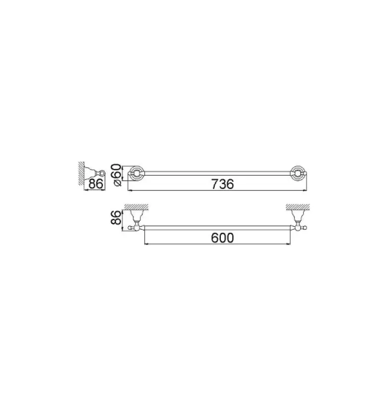 Huber Croisette Rack clasic de prosoape 60cm RVS 4014.01H.AC