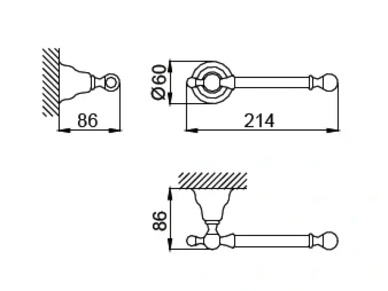 Suportul clasic pentru hârtie igienică Huber Croisette Klassiek, din oțel inoxidabil 4034.01H.AC.