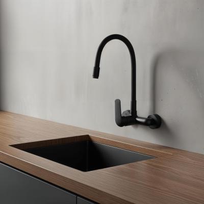 Aquatrimo Chopin robinet de perete cu gura de scurgere înaltă flexibilă, negru mat 21CP8462SW