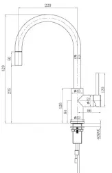 Lorreine Royal Aire Robinet de bucătărie cupru cu duză extractibilă AIRE-COPPER