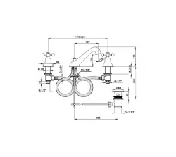 Cisal Arcana Ceramic 3-gats Robinet de lavabo Chrome/Or AC00102074.