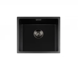 Lorreine BQ serie chiuvetă sub blat 44x41cm negru cu dop de gun metal 40BQ37-FU-GUNMETAL.