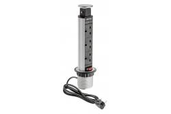 Cablu de extensie pentru mortasă de birou 60 mm, 3 prize UK (argintiu) VERSIUNE ÎN LIMBA ENGLEZĂ 1208958627