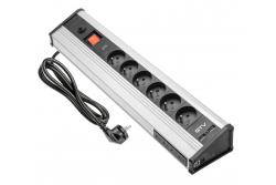 Cablu prelungitor MULTI pentru birou cu protecție la supratensiune, 6 prize cu împământare, 4 porturi USB 1208958684