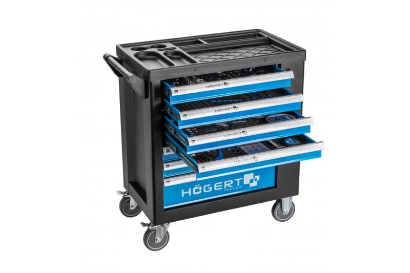 Hoegert Cabinet de scule cu 7 sertare și o ușă laterală cu accesorii, 544 bucăți. 1208962010
