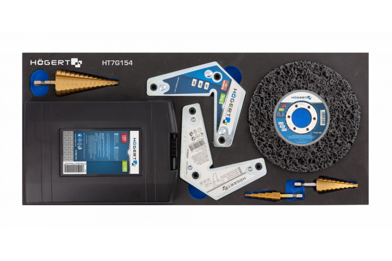 Hoegert Cabinet de scule cu 7 sertare și o ușă laterală cu accesorii, 544 bucăți. 1208962010