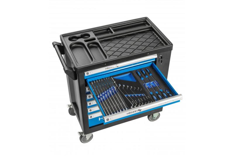 Hoegert Cabinet de scule cu 7 sertare și o ușă laterală cu accesorii, 544 bucăți. 1208962010