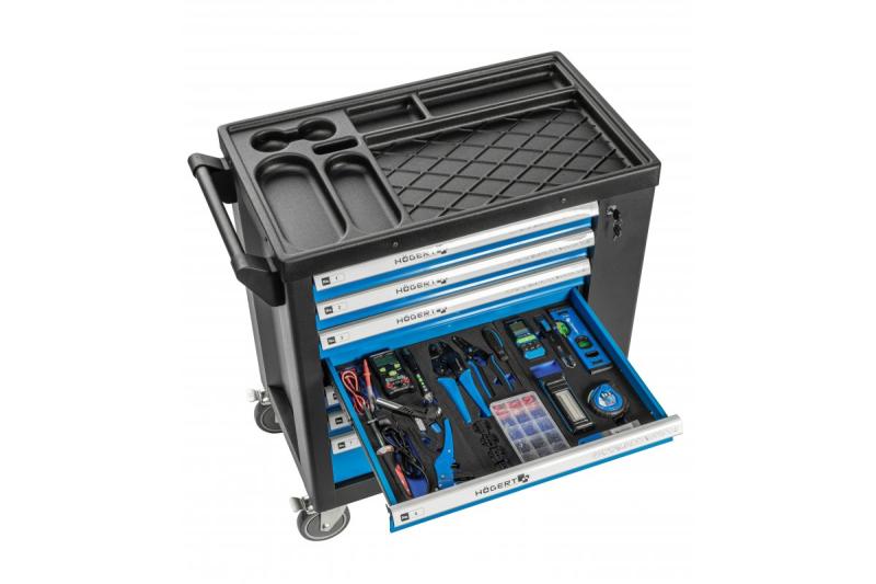 Hoegert Cabinet de scule cu 7 sertare și o ușă laterală cu accesorii, 544 bucăți. 1208962010