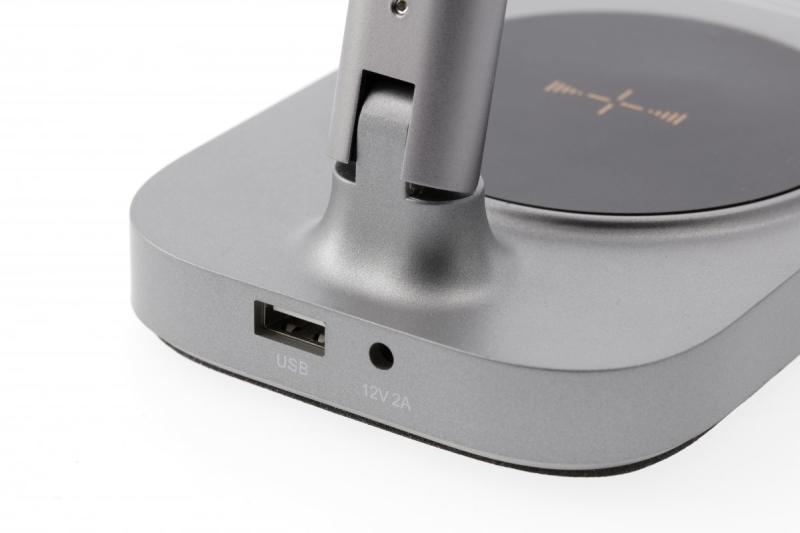 Decor Lampă de birou Bressi 8W 450lm AC220-240V 3-CCT Încărcare wireless USB PF>0 5 RA>80 Gri 1208962480