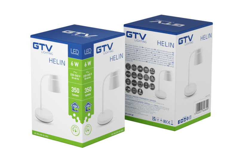 Decor Lampă de birou Helin 6W 350lm AC220-240V 3-CCT PF> 0 5 RA>80 albă 1208962490