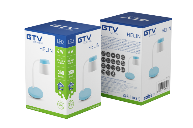 Decor Lampă de birou Helin 6W 350lm AC220-240V 3-CCT PF> 0 5 RA>80 Albastru 1208962493