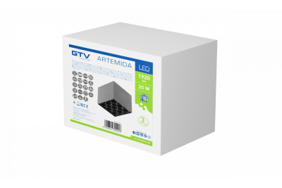 Decor Luminărie cu LED-uri ARTEMIDA 20W 1920lm AC220-240V 50/60 Hz PF>0 9 Ra≥80 IP20 IK08 4000K 38° pătrată neagră. 1208962642