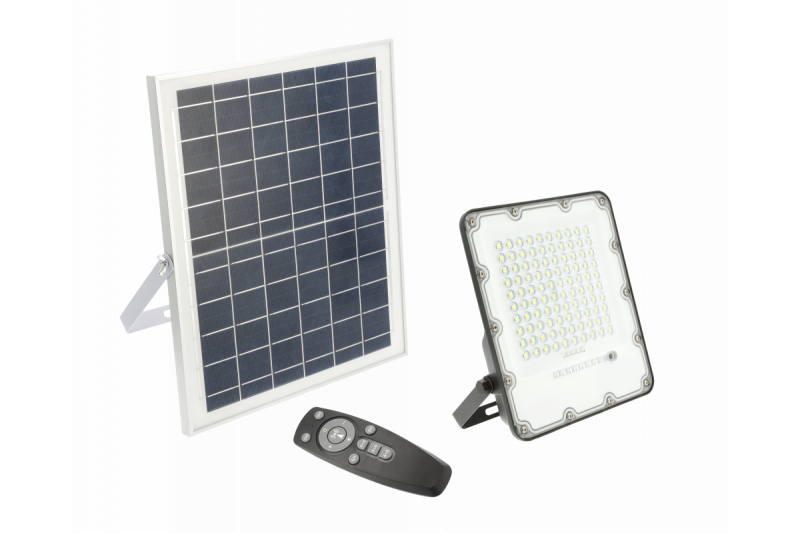 Proiector cu LED-uri solare BRAVOS, 100W, 1000lm, 6400K, IP65, 120°, panel solar, telecomandă, 3 ani 1208962681
