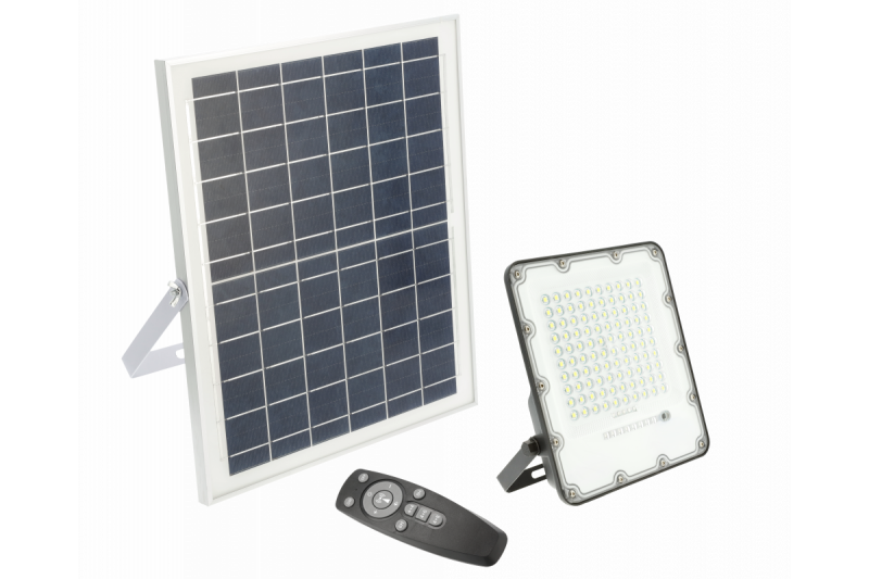 Proiector cu LED-uri solare BRAVOS, 50W, 500lm, 6400K, IP65, 120°, panou solar, telecomandă, 3 ani 1208962684