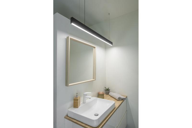 Decor Luminarul suspendat cu LED-uri LIVIA 40W 3600lm AC220-240V 50-60Hz 100° RA>80 IP20 AL/PC 4000K 120cm negru. 1208962913