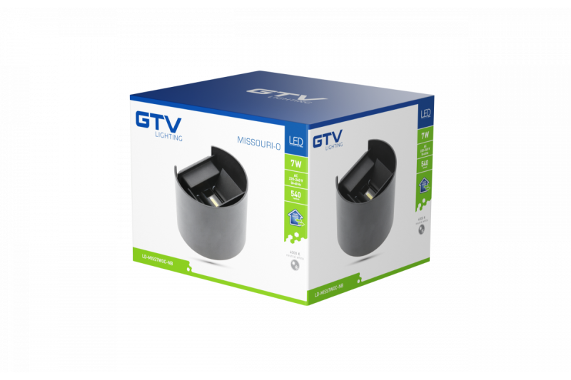Decor Lampă LED MISSOURI-O 7W 540lm AC220-240V 50/60 Hz PF>0.5 Ra≥80 IP54 IK08 4000K rotundă neagră. 1208962996