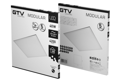 Corp de iluminat LED MODULAR, placa de spate, 60x60cm, 4000K, 40W, 4200lm, AC220-240V, PF>0,9, IP54, 5 ani, UGR<19 1208963000