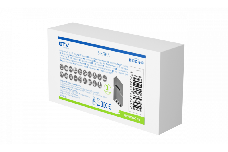 Decor Luminărie LED SIERRA 8W 720lm AC220-240V 50/60 Hz PF>0 5 Ra≥80 IP20 IK08 4000K 48° negru 1208963166