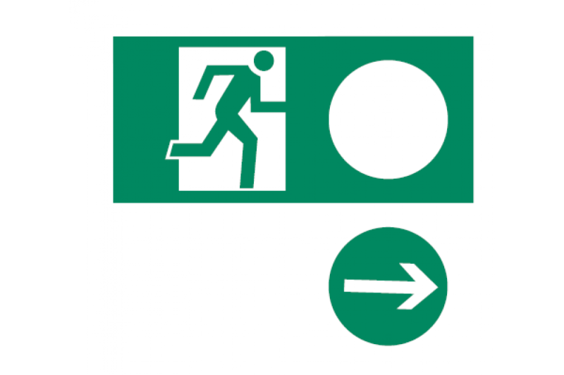 Semn de ieșire de urgență universal, 100X300 1208963658