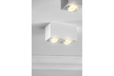 Decor Luminară de tavan AVEIRO DUO BIS din aluminiu 160x80x90mm IP20 max 20W*2 pătrată albă. 1208963833