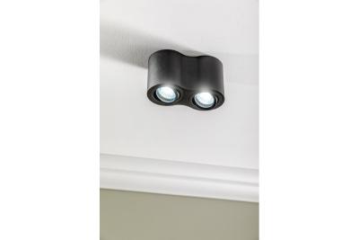 Decor Luminară de tavan AVEIRO DUO BIS din aluminiu 160x80x90mm IP20 max 20W*2 rotundă neagră. 1208963834